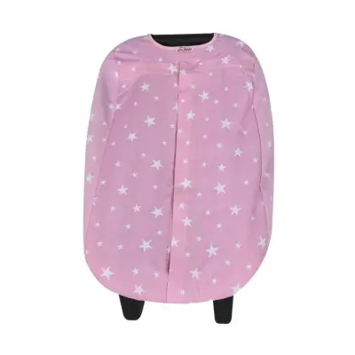 Sevi Bebe Ana Kucağı Örtüsü Pembe Yıldız (1)