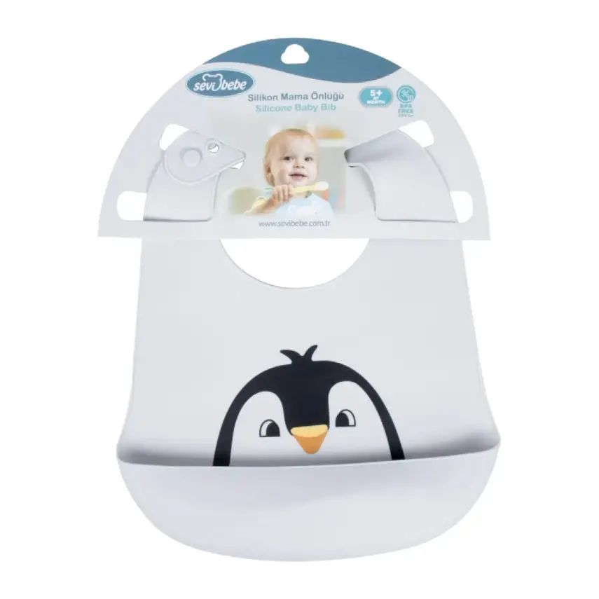 Sevi Bebe Ayarlanabilir Silikon Mama Önlüğü Gri - 3