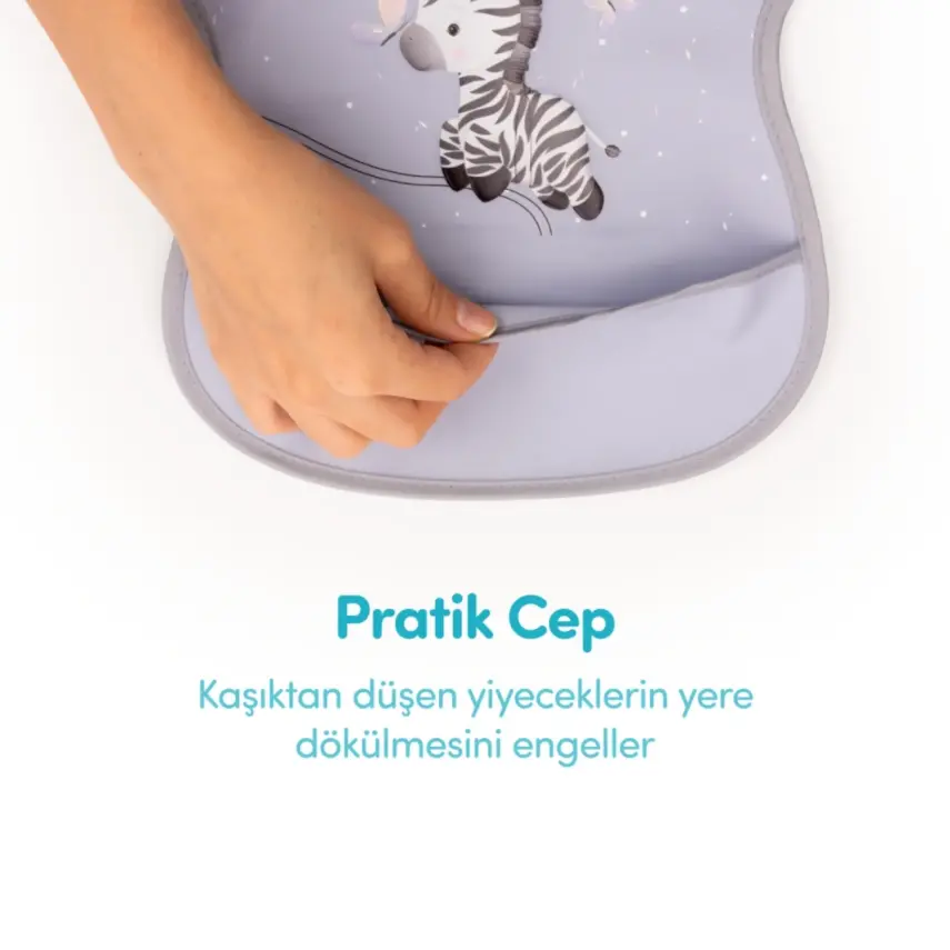 Sevi Bebe Cırtlı Muşamba Bebek Önlük Zebra - 4