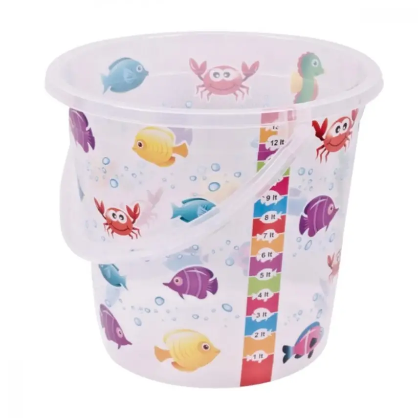 Sevi Bebe Desenli Bebek Banyo Kovası Şeffaf Beyaz - 1