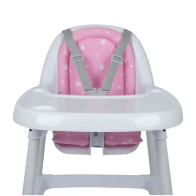Sevi Bebe Eko Mama Sandalyesi Minderi Pembe Yıldız (1)