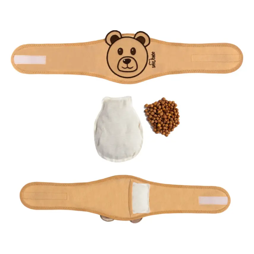 Sevi Bebe Gaz Giderici Kiraz Çekirdekli Bebek Bel Bandı Ekru - 2