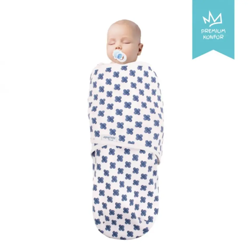 Sevi Bebe İnterlok Kundak Mavi Çiçek - 1