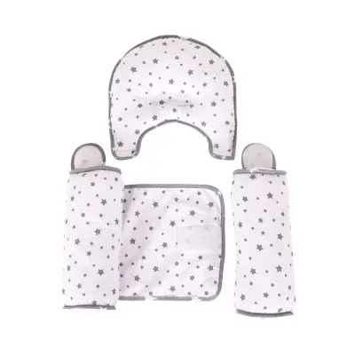 Sevi Bebe Kafa Şekillendirici Yastık ve Yan Yatış Yastığı Gri Yıldız (1)