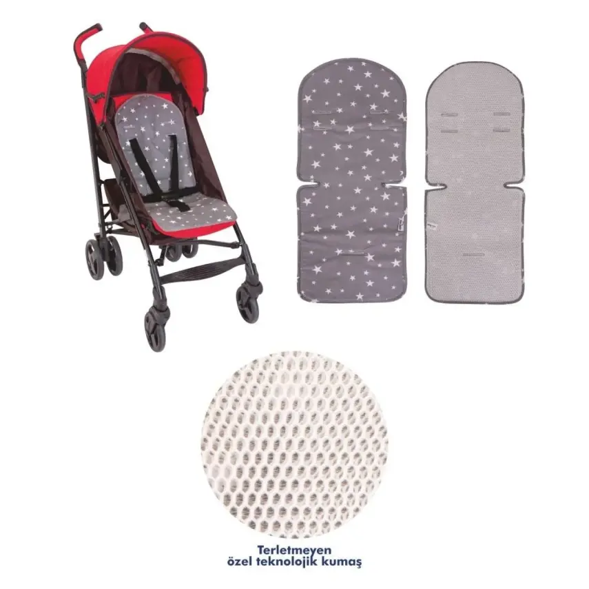 Sevi Bebe Klimalı Puset ve Oto Koltuğu Minderi Gri - 3