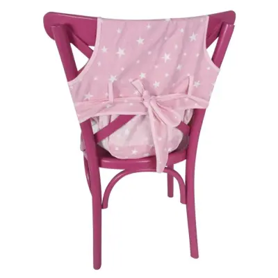 Sevi Bebe Kumaş Mama Sandalyesi Pembe Yıldız (1)
