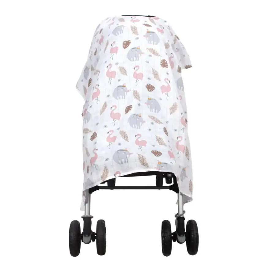 Sevi Bebe Müslin Bebek Arabası Örtüsü Flamingo - 1