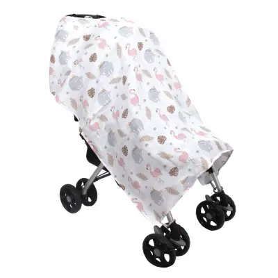 Sevi Bebe Müslin Bebek Arabası Örtüsü Flamingo - 3