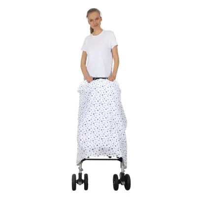 Sevi Bebe Müslin Bebek Arabası Örtüsü Gri Yıldız (1)