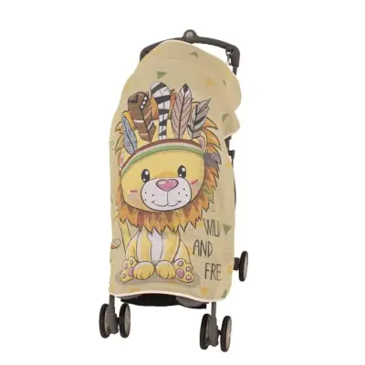 Sevi Bebe Müslin Bebek Arabası Örtüsü Pano Baskılı Aslan 