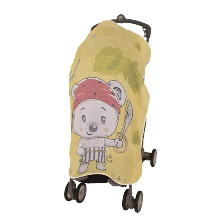 Sevi Bebe Müslin Bebek Arabası Örtüsü Pano Baskılı Korsan - 1