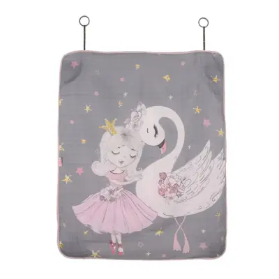 Sevi Bebe Müslin Bebek Arabası Örtüsü Pano Baskılı Kuğu - 2