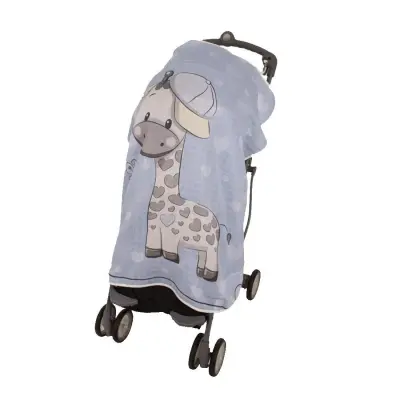 Sevi Bebe Müslin Bebek Arabası Örtüsü Pano Baskılı Zürafa - 1