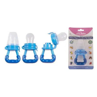 Sevi Bebe Silikon Meyve Emziği ve Diş Kaşıyıcı Mavi (1)