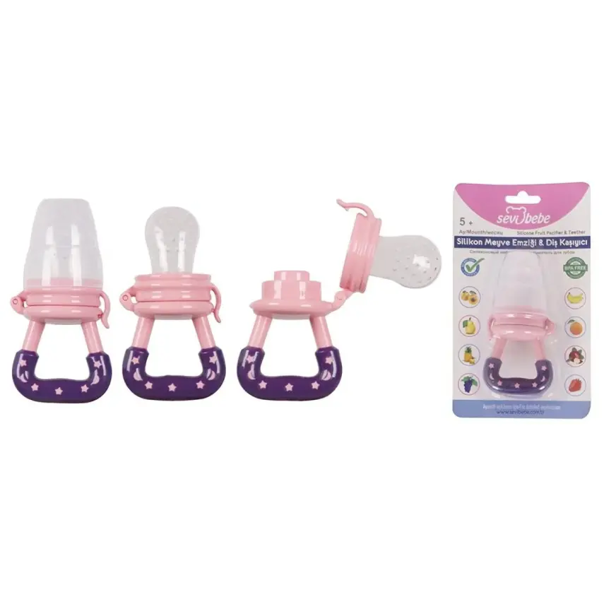 Sevi Bebe Silikon Meyve Emziği ve Diş Kaşıyıcı Pembe - 2