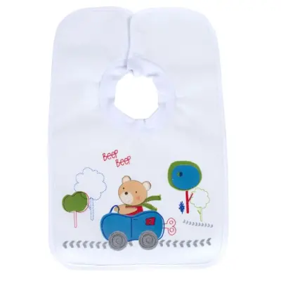 Sevi Bebe Yapışkanlı Havlu Mama Önlüğü Arabalı Ayı - 3