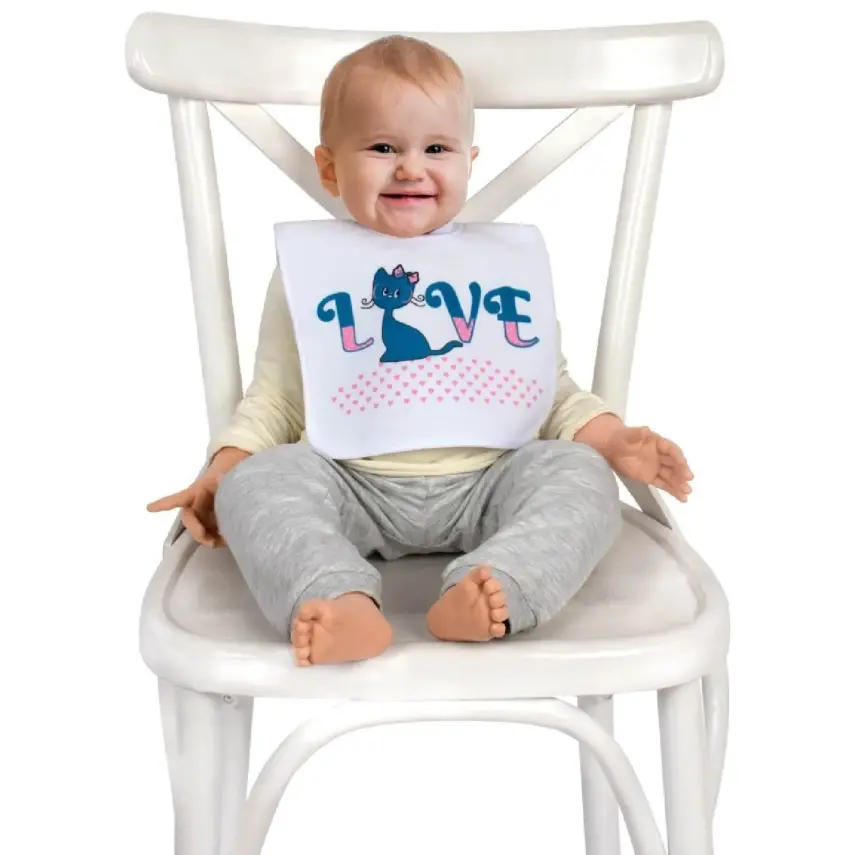 Sevi Bebe Yapışkanlı Havlu Mama Önlüğü Kedi - 2