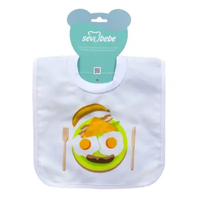Sevi Bebe Yapışkanlı Havlu Mama Önlüğü Yemek Tabağı (1)