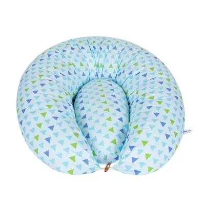 Sevi Bebe Yastıklı Anne Bebek Minderi Mavi Üçgen