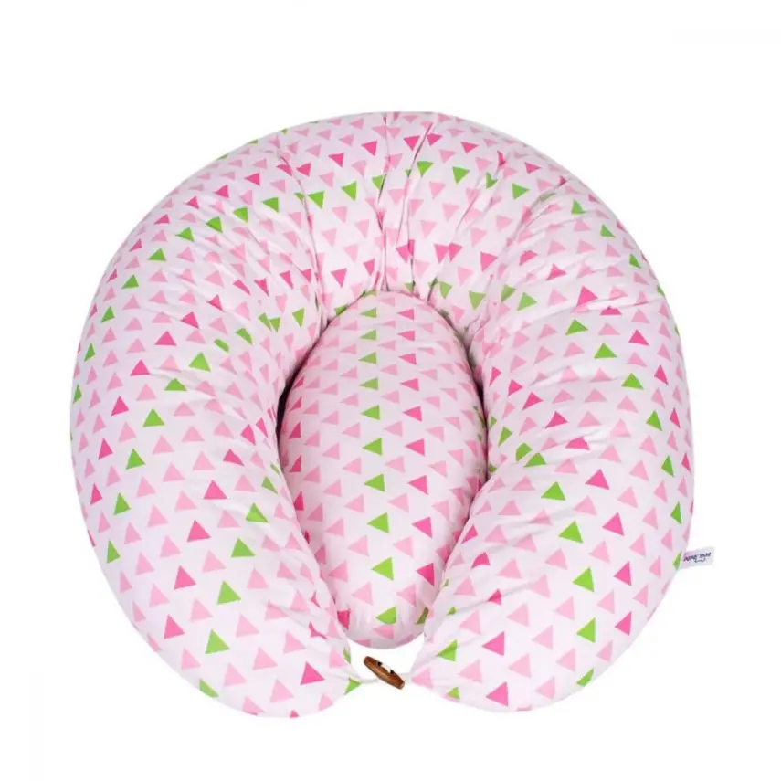 Sevi Bebe Yastıklı Anne Bebek Minderi Pembe Üçgen - 1