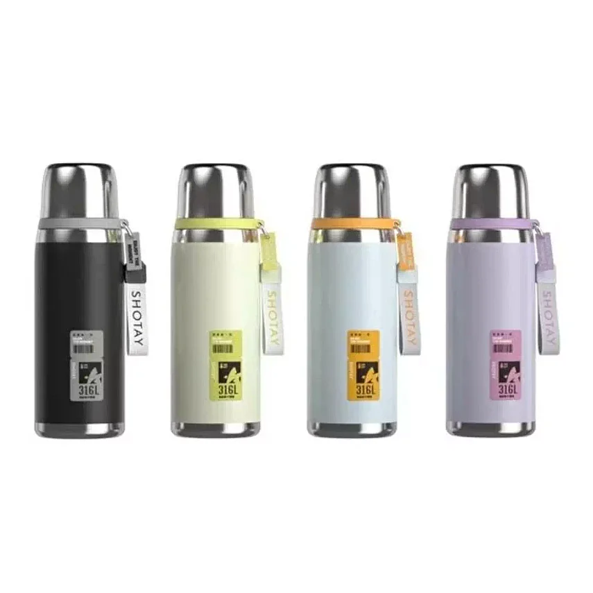 Shotay Premium Çelik Termos Matara 750 ml Beyaz - 5