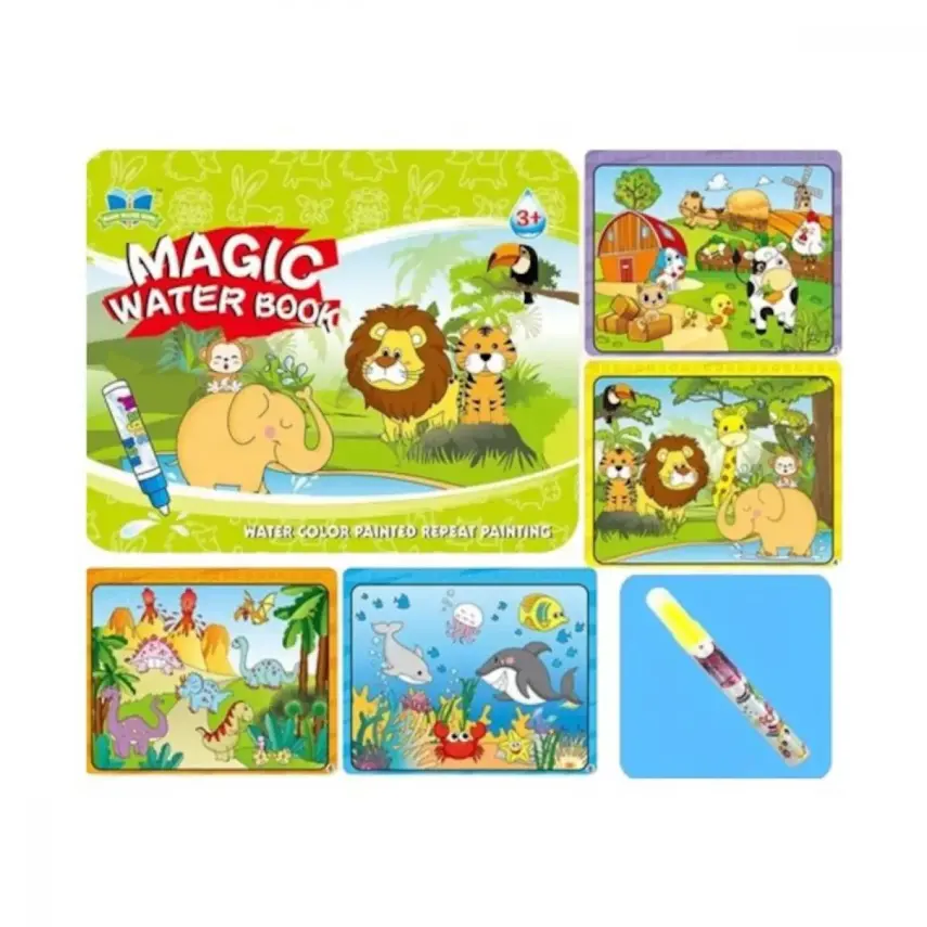 Sihirli Boyama Kitabı Su Bazlı Sevimli Hayvanlar - 1