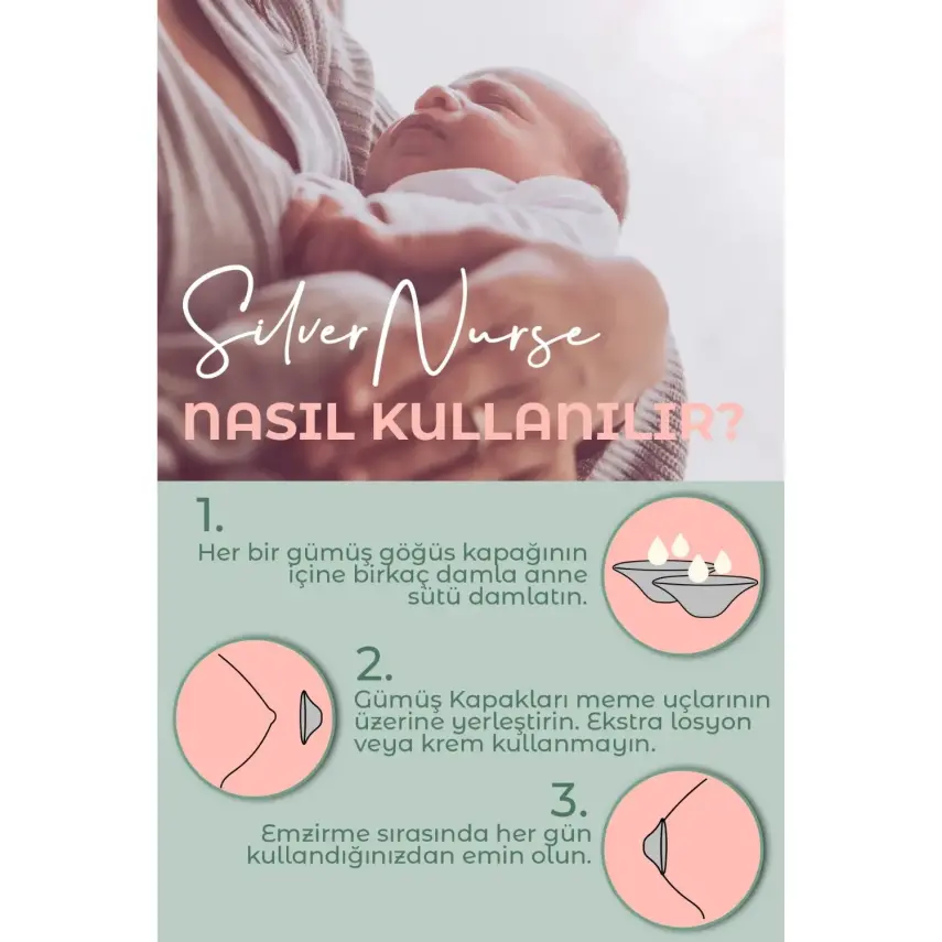 SilverNurse Koruyucu Göğüs Kapakları Gümüş 2li - 6