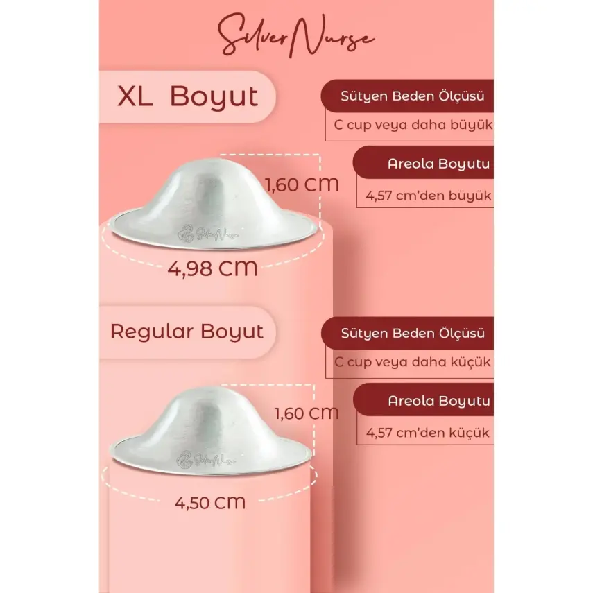 SilverNurse Koruyucu Göğüs Kapakları Gümüş 2li - 5