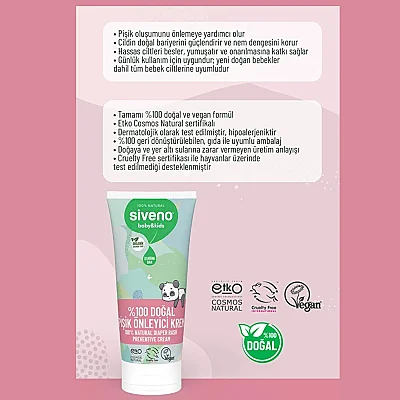 Siveno %100 Doğal Bebek Pişik Önleyici Jel Krem 50ml - 3