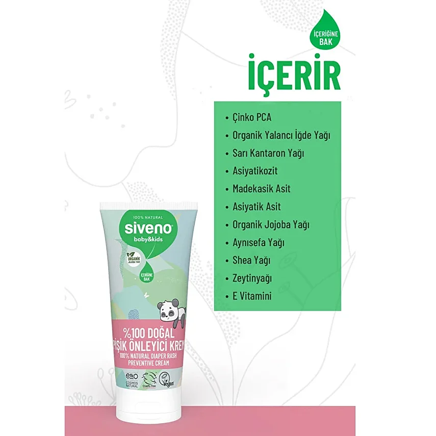 Siveno %100 Doğal Bebek Pişik Önleyici Jel Krem 50ml - 5