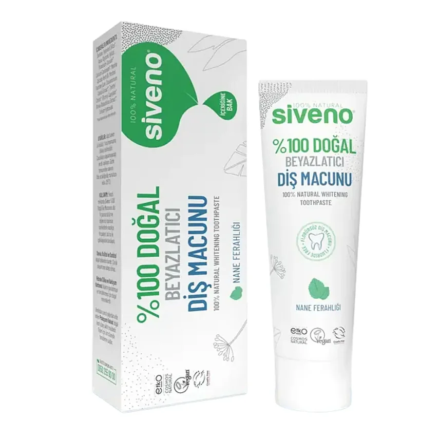 Siveno %100 Doğal Beyazlatıcı Diş Macunu Yetişkin 65 gr - 1