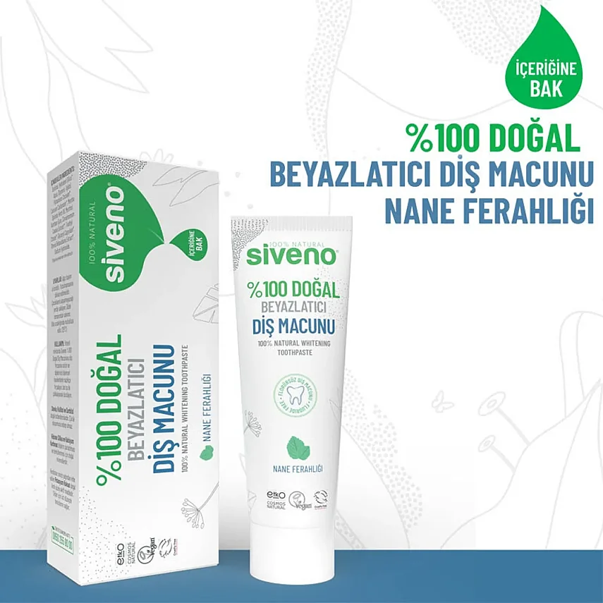 Siveno %100 Doğal Beyazlatıcı Diş Macunu Yetişkin 65 gr - 3
