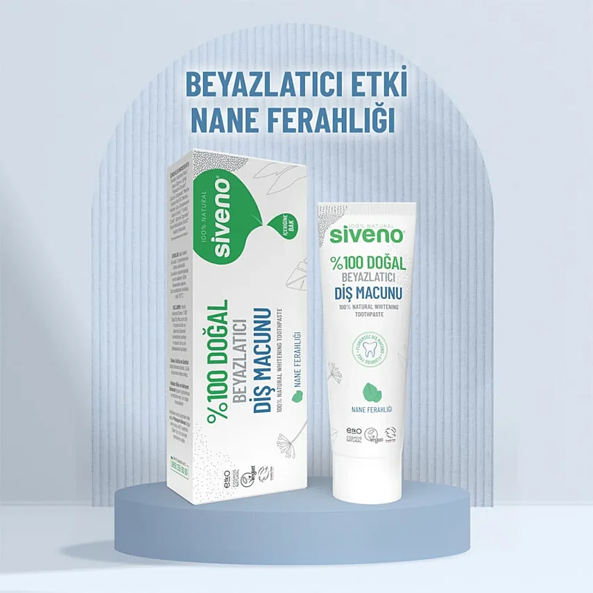 Siveno %100 Doğal Beyazlatıcı Diş Macunu Yetişkin 65 gr - 2