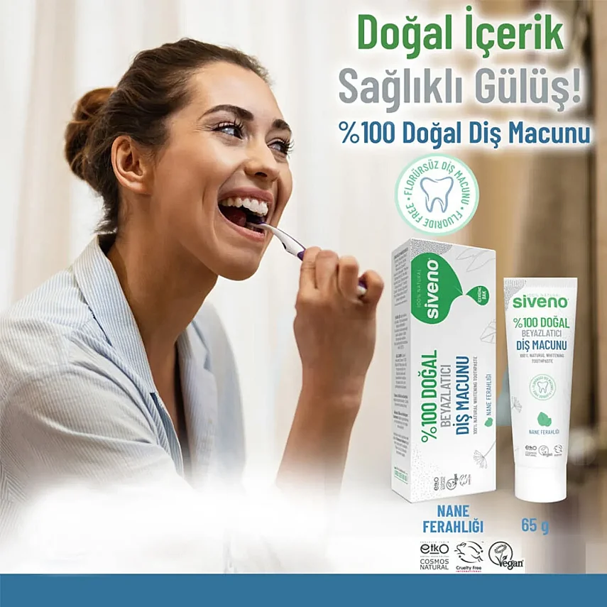 Siveno %100 Doğal Beyazlatıcı Diş Macunu Yetişkin 65 gr - 7
