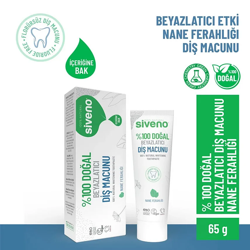 Siveno %100 Doğal Beyazlatıcı Diş Macunu Yetişkin 65 gr - 4