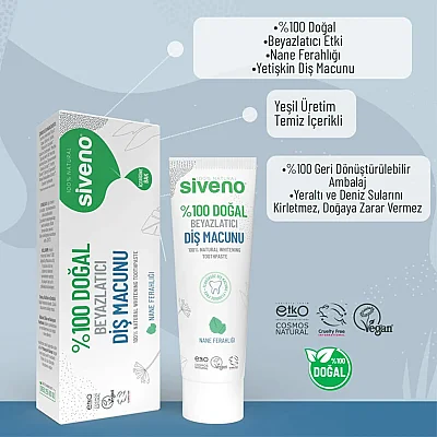 Siveno %100 Doğal Beyazlatıcı Diş Macunu Yetişkin 65 gr - 6