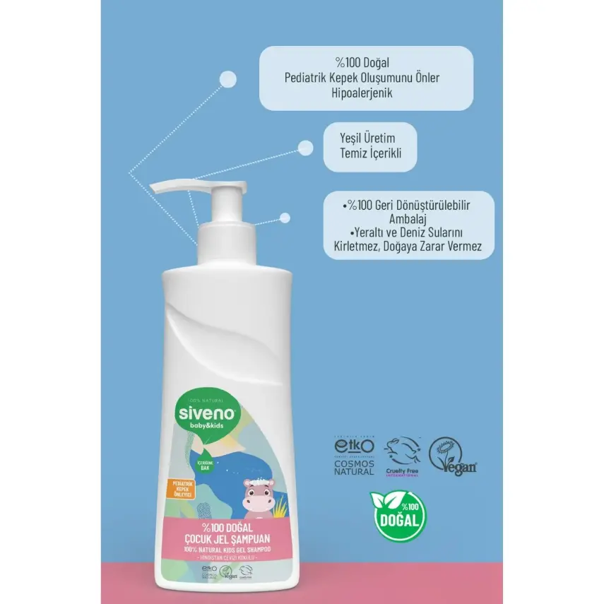 Siveno %100 Doğal Çocuk Jel Şampuanı 325 ml - 11