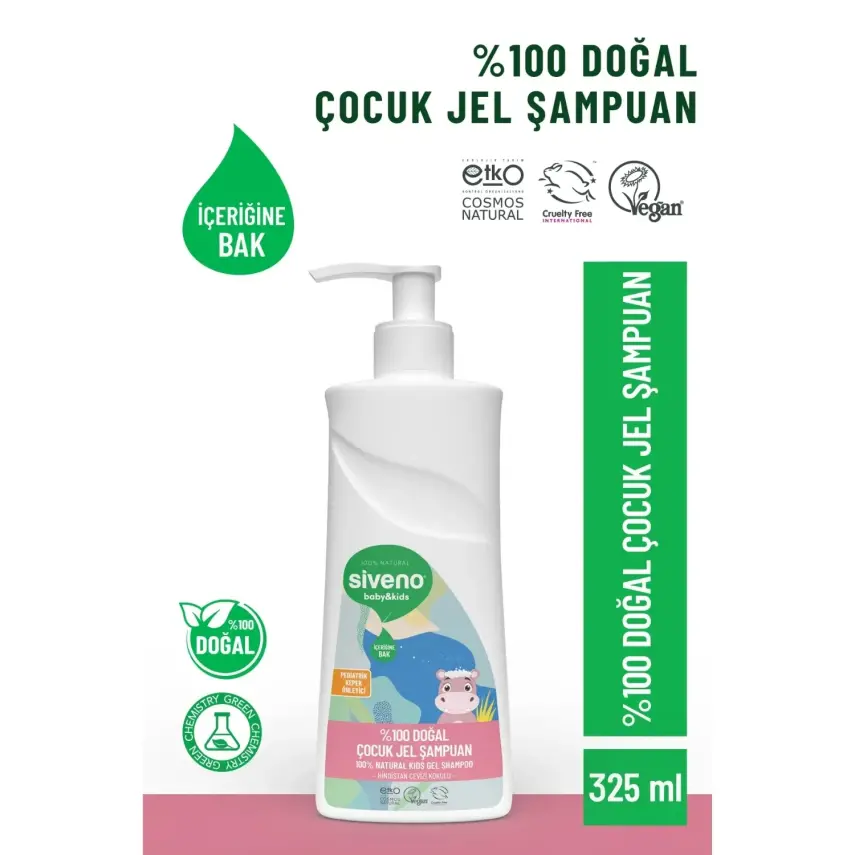 Siveno %100 Doğal Çocuk Jel Şampuanı 325 ml - 2