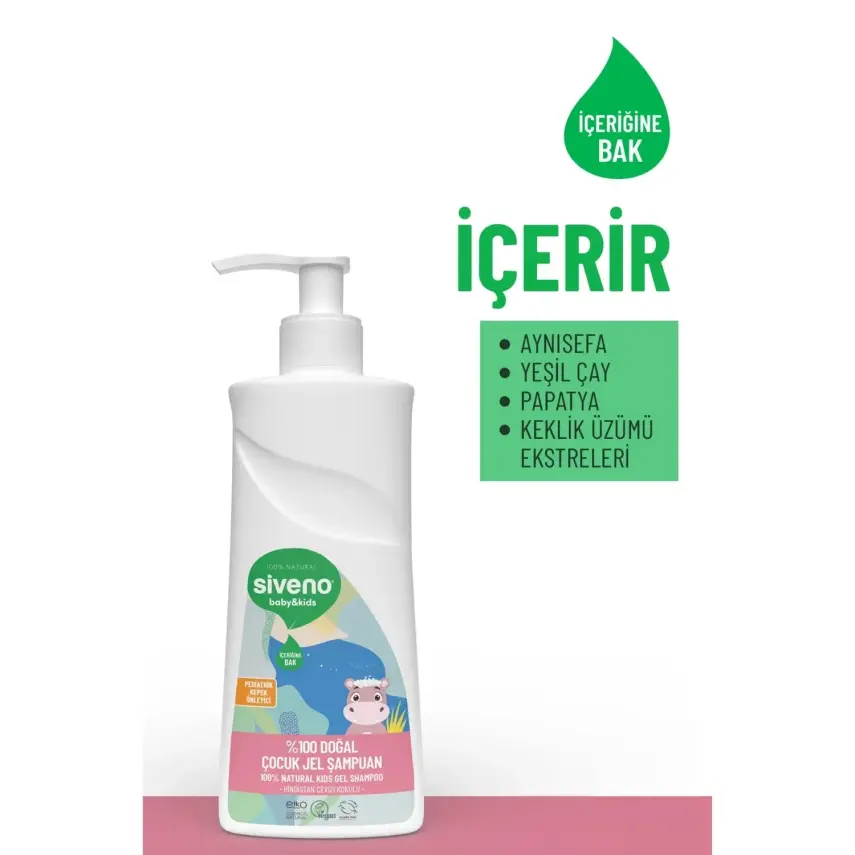 Siveno %100 Doğal Çocuk Jel Şampuanı 325 ml - 12