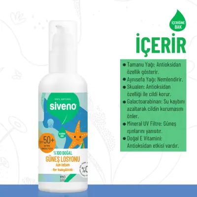 Siveno %100 Doğal Çocuklar İçin Güneş Losyonu 100 ml - 12