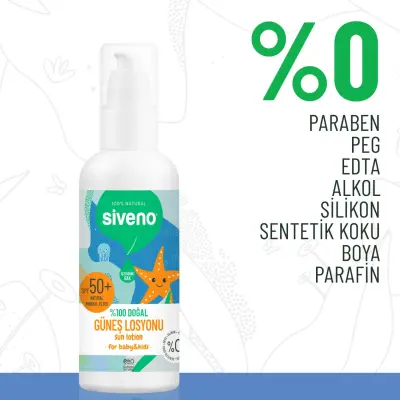 Siveno %100 Doğal Çocuklar İçin Güneş Losyonu 100 ml - 3