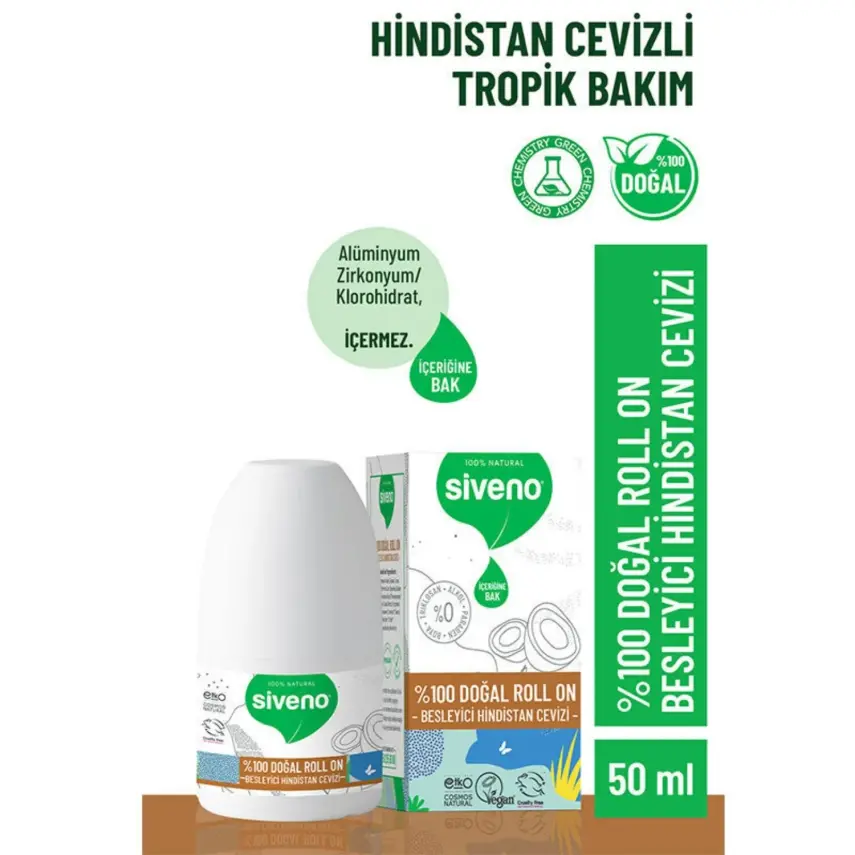 Siveno %100 Doğal Roll-On Besleyici Hindistan Cevizi 50 ml  - 8