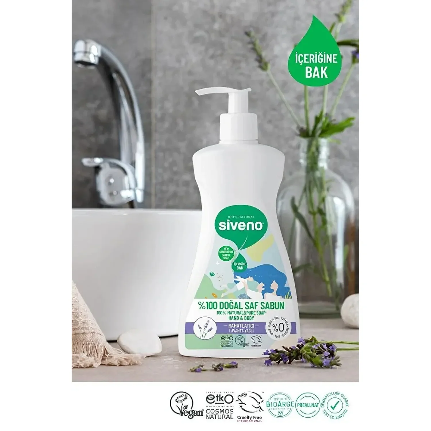 Siveno %100 Lavanta Yağlı Doğal Sıvı Sabun 300ml