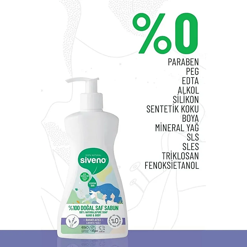 Siveno %100 Lavanta Yağlı Doğal Sıvı Sabun 300 ml - 3
