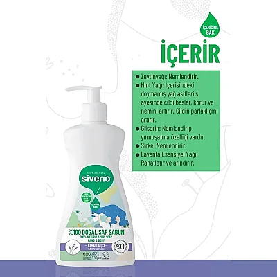Siveno %100 Lavanta Yağlı Doğal Sıvı Sabun 300 ml - 4