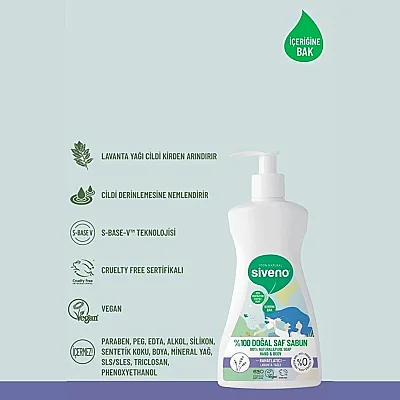 Siveno %100 Lavanta Yağlı Doğal Sıvı Sabun 300 ml - 5