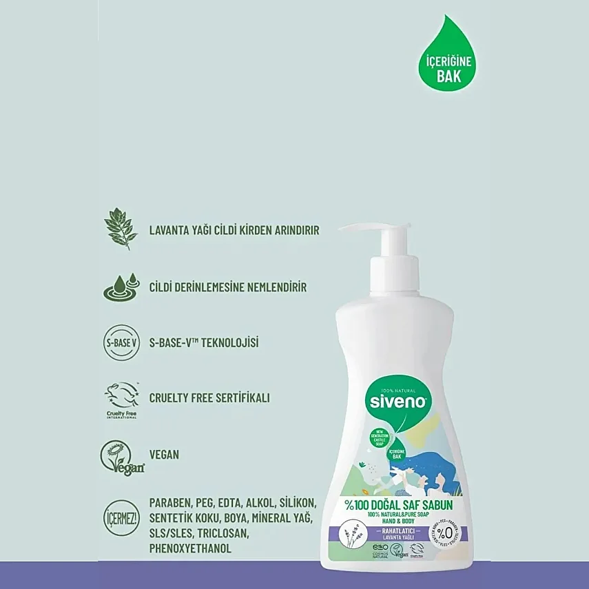 Siveno %100 Lavanta Yağlı Doğal Sıvı Sabun 300 ml - 5