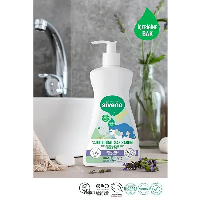 Siveno %100 Lavanta Yağlı Doğal Sıvı Sabun 300 ml - 6