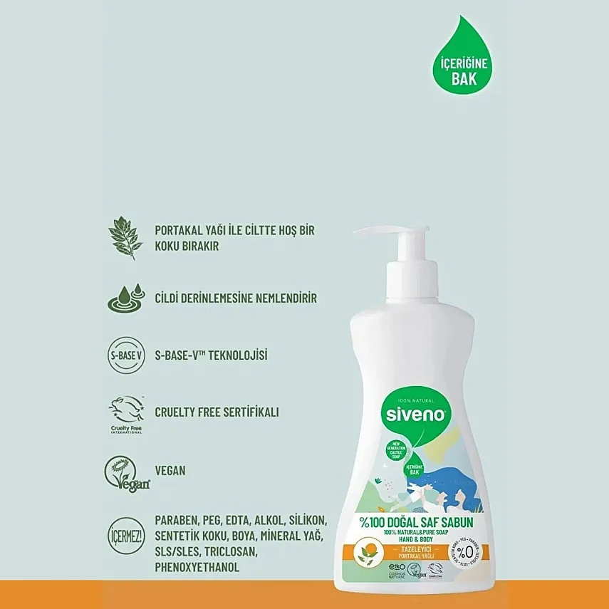 Siveno %100 Portakal Yağlı Doğal Sıvı Sabun 300 ml - 5