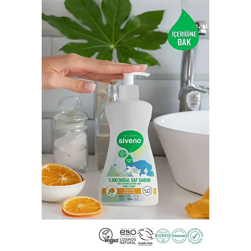 Siveno %100 Portakal Yağlı Doğal Sıvı Sabun 300 ml - 6